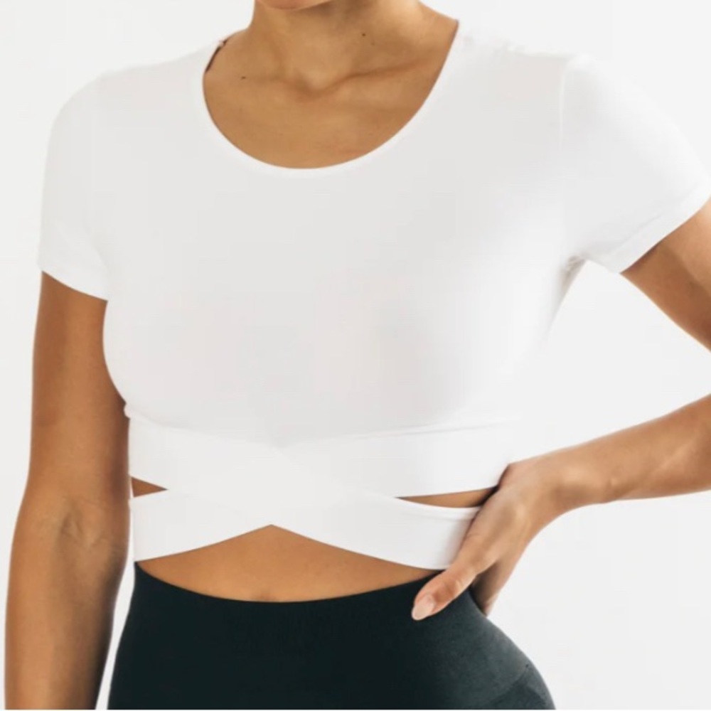 Alphalete ultra soft wrap tie top